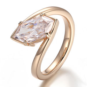 Anillos de Boda de Diseñador con Moissanita, Oro Sólido de 18k y 14k, Joyería de Oro Real con Certificado GRA, Anillo de Compromiso de Moissanita de Oro Real para Mujer - Product Image 2