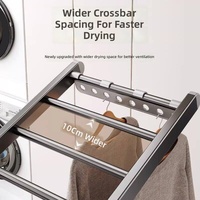 Séchoir à linge pliable sur pied en acier carbone épaissi pour intérieur, balcon et chambre