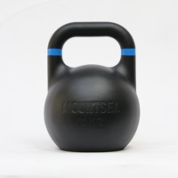Kettlebell de compétition POWER TIGER 8-36 kg en poudre noire, logo personnalisé, entraînement de force en salle de sport, musculation