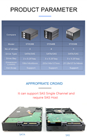 Unestech 5X3,5 "SATA/SAS HDD Enclosure para 6Gbps, Soporte 3X5,25" Optical Drive Bay