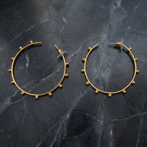 Pendientes de Aro con Púas Geométricas Estilo Punk, Chapados en Oro, de Aleación de Cobre y Latón, Hechos a Mano, Unisex, Étnicos, Soumya Creations BPE-115 - Product Image 4