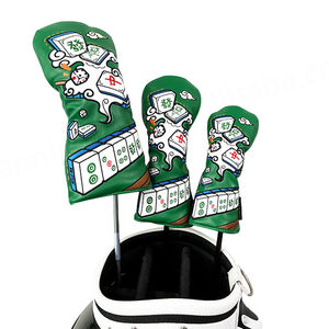 Cubiertas de cabeza de Golf personalizadas bordado impermeable de cuero Pu cubiertas de palo de madera cubiertas Golf Headcovers Mahjong - Product Image 1