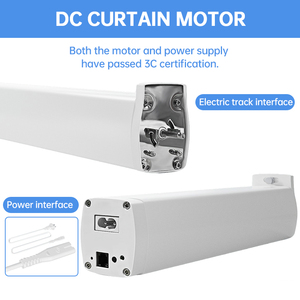 Rail de <span class=keywords><strong>rideau</strong></span> électrique WiFi ARODDY 70,87-118,11 pouces <span class=keywords><strong>pour</strong></span> <span class=keywords><strong>baie</strong></span> vitrée, rail de <span class=keywords><strong>rideau</strong></span> commercial en métal, rail de <span class=keywords><strong>rideau</strong></span> - Product Image 2