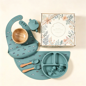 Vaisselle pour enfants écologique de qualité alimentaire, personnalisée, assiette à ventouse, bol, set de repas avec gobelet - Product Image 2