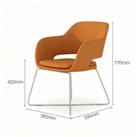Chaise d'appoint de loisirs à structure métallique en promotion – Mobilier contractuel pour bureau, salle d'attente, réception, salle de réunion, hôtel, bibliothèque et projets