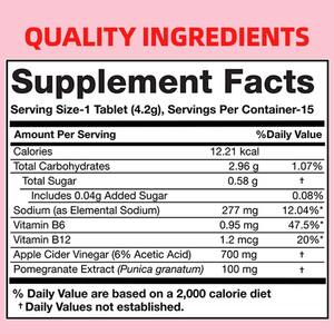 Tablet Effervescent cuka manajemen berat badan pabrik OEM suplemen kesehatan pencernaan pelangsing alami tablet - Product Image 3