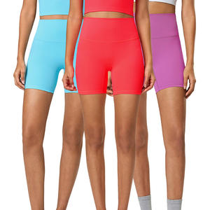 DK067 Short de <span class=keywords><strong>yoga</strong></span> de fitness d'été pour femmesPantalon à trois points Sentiment nu Taille Motif solide Short de <span class=keywords><strong>yoga</strong></span> en spandex - Product Image 1