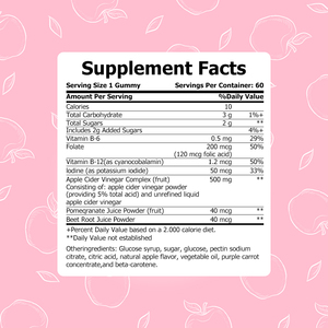 Healthcare Supplement Apple Cider Vinegar Gummies for Digestive Support Improve Immune System Pomegranate Powder Slimming Gummie - Product Image 5