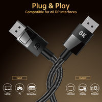   Câble 1.4 8K 60Hz 32.4Gbps pour moniteur, téléviseur, projecteur, carte graphique, synchronisation audio-vidéo, coque ABS, tressage en nylon