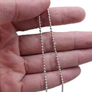 Lovestory B4310 1mm S925 Sterling <b>Silver</b> Chain <b>Choker</b> Beaded Roll Chains Jewelry Findings for Necklace Making - Product Image 3