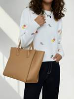 Pull tricoté blanc brodé floral décontracté pour l'automne, idéal pour les sorties et le quotidien – Vente chaude : Pull marguerite élégant