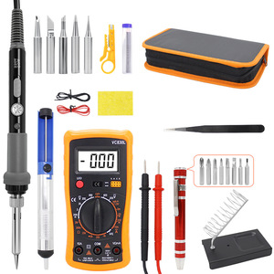 Kit de fer à souder 200W 220V à température réglable, 26 pièces, avec multimètre et accessoires - Product Image 5