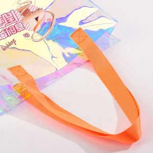 Larger Capacity <b>Clear</b> Transparent Customized Logo Holographic PVC <b>Tote</b> <b>Bags</b> with Handles - Product Image 2