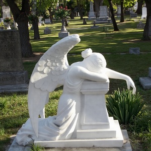 Fabricante Profesional de Estatuas de Ángeles <span class=keywords><strong>Llorones</strong></span> Occidentales Talladas en Mármol, Tamaño Personalizado, Garantía de 5 Años, para Cementerio - Product Image 1
