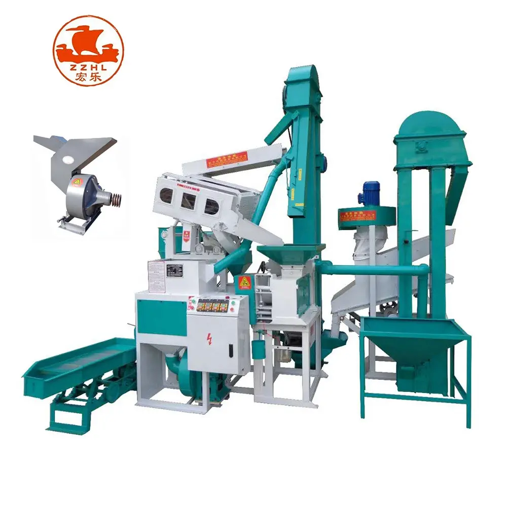 Automatic 1 ton Combined Rice milling Machine Destoner Machine Husk Crusher For plantation