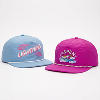 Gorra Deportiva OEM Personalizada de 5 Paneles con Logotipo Serigrafiado, de Nailon, Sin Estructura, Cierre a Presión, Ligera y Resistente al Agua