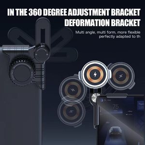 Usine Logo personnalisé boîte 15W chargeur sans fil aspiration magnétique voiture Invisible Suspension écran <span class=keywords><strong>support</strong></span> de téléphone pour Tesla modèle 3 Y - Product Image 4