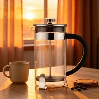 Offre Spéciale : Cafetière à piston en verre borosilicate 600 ml, double paroi, résistante à la chaleur, avec filtre en acier inoxydable