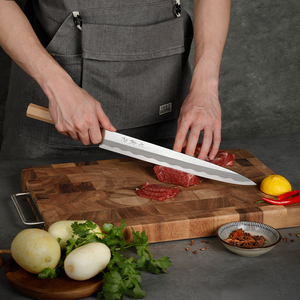 <span class=keywords><strong>Vente</strong></span> Chaude <span class=keywords><strong>Couteau</strong></span> à Sashimi Professionnel Yanagiba Japonais pour Restaurant et Cuisine avec Manche en Bois - Product Image 3