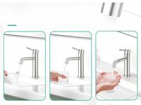 Robinet de lavabo monocommande moderne en céramique et acier inoxydable 304 sans plomb, à poser sur le comptoir, pour hôtels