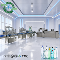 Ligne de remplissage d'eau multi-capacités 2000BPH, solution complète et compacte pour l'embouteillage, idéale pour les usines d'eau minérale