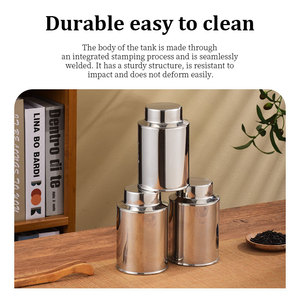 Boîte à thé en acier inoxydable Zhenneng 410 avec double couvercle hermétique, pot alimentaire en métal pour grains de café et épices, depuis 1987 - Product Image 6