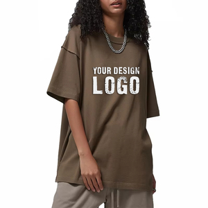 T-shirt pour homme en coton lourd de haute qualité, ourlet brut, vintage, lavé, surdimensionné, tendance, à l'envers, lourd, ample - Product Image 6