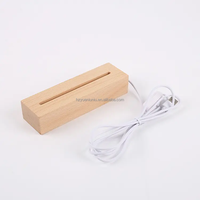 Lampes de nuit LED personnalisées alimentées par USB, présentoir en acrylique 3D en résine laser, socle lumineux en bois ABS pour usage domestique