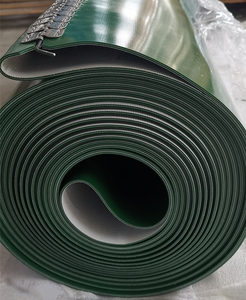 Produsen sabuk pengangkut PVC hijau harga sabuk konveyor datar PVC halus dengan profil cleat