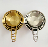 Bols à nourriture de camping en acier inoxydable poli électrolytique coréen, dorés, épais, durables, multifonctionnels, bols à mélanger pour salades