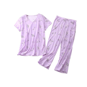 Robe de nuit thermique légère pour femme en mélange coton-viscose, texture aérienne, vêtement de nuit d'été, confort détente, taille élastique, douce - Product Image 1