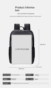 Mochila informal antirrobo de lujo para ordenador para hombre, bolsa impermeable para cuaderno universitario para <span class=keywords><strong>viajes</strong></span> escolares, <span class=keywords><strong>viajes</strong></span> de negocios - Product Image 5