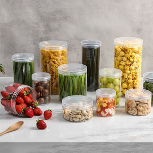 Empty 30ml 50ml 100ml 120ml 150ml 200ml BPA Free Clear Storage Container Food Grade Cookie Round Plastic Jar With Lids