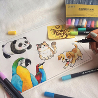 Marqueurs de peinture à l'eau STA en plastique, sans odeur, non toxiques, marqueurs d'aquarelle à double pointe, écriture fluide, marqueurs d'art pour le dessin