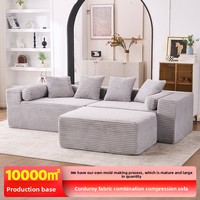 Canapé modulaire en tissu sans cadre, style nordique, en forme de L, avec fonction inclinable, pour salon domestique, modèle Compression One Seat Tofu Block