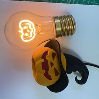 Ampoule LED portable rechargeable A68 en forme de chauve-souris et citrouille pour Halloween, veilleuse LED avec port de charge USB, ampoule E40 pour décoration