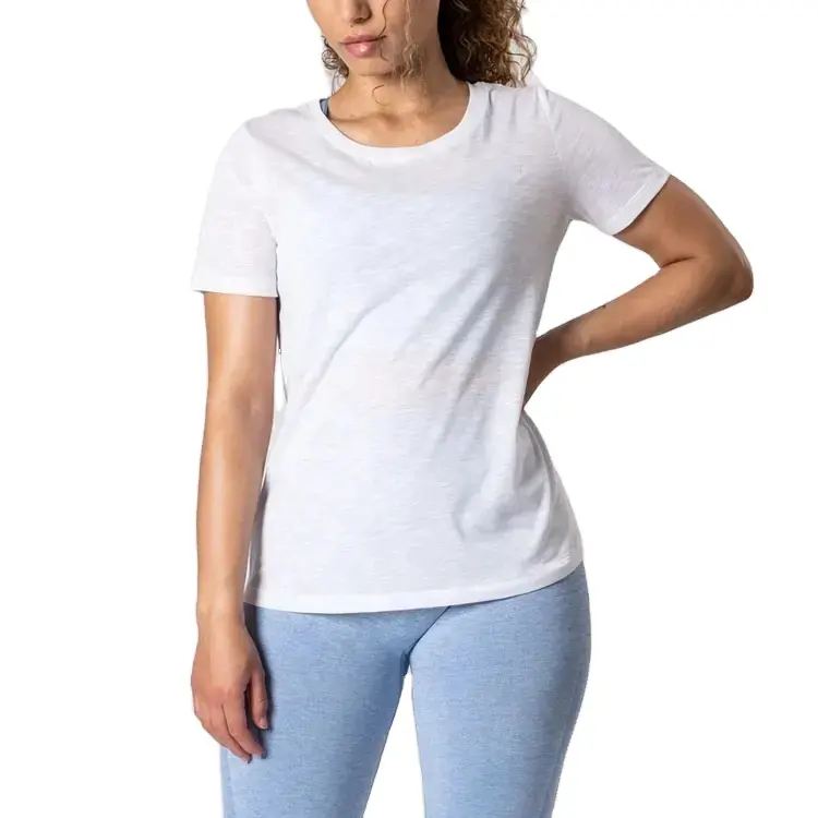 Custom Wholesale High Quality Ladies Oversize Women Crew Neck Black White Letter Printed Graphic Blank Plain T Shirt