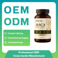 Capsules de racine de maca OEM ODM, capsules de maca pour l'équilibre hormonal et l'énergie, capsules de maca en marque privée, certifiées CGMP ISO HACCP