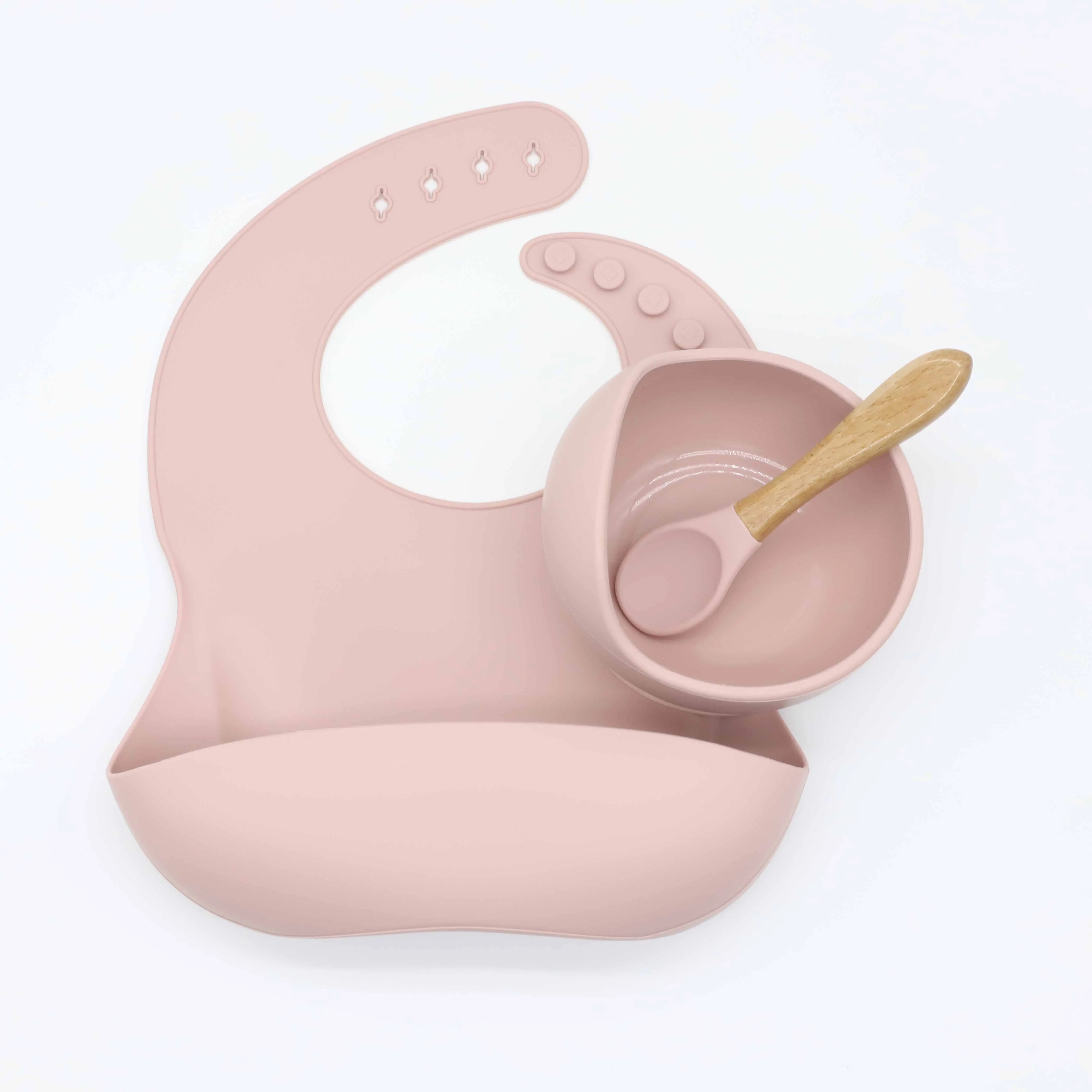 Ensemble de vaisselle de table en Silicone pour bébés, bol et cuillère de haute qualité, bavoirs pour enfants, sans Bpa, vente en gros, 12 pièces