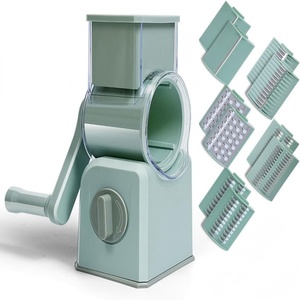 Hachoir manuel multifonction 3-en-1 en acier et plastique, trancheuse rotative pour fromage, légumes et carottes, râpe, ensemble d'ustensiles de cuisine - Product Image 1