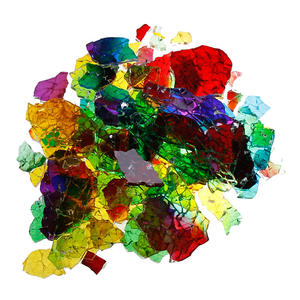 Vente en gros de morceaux de verre teinté mixtes Feuilles de couleurs et de textures assorties Carreaux de mosaïque de verre pour l'art Artisanat décoratif - Product Image 1