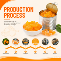 Kemasan Kustom Jeruk Mandarin Kaleng 850g dalam Sirup Ringan untuk Label Pribadi Ritel Produsen Ukuran Kustom