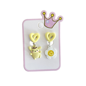 Orecchini a clip a forma di cartone animato <span class=keywords><strong>per</strong></span> bambine - Orecchini finti indolore a goccia <span class=keywords><strong>per</strong></span> bambine - Product Image 5