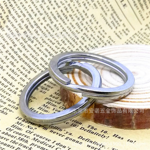 Stainless Steel Flat <b>Key</b> <b>Ring</b> 20-35mm Round Metal Keychain <b>Accessory</b> Multiple Sizes Available - Product Image 2