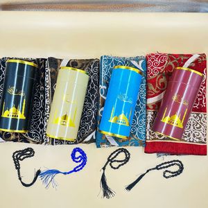 Tapis de prière islamique, chapelet musulman, lavable, fait à la main, cadeaux islamiques modernes pour la maison, coffret cadeau cylindrique, Ramadan, Eid, Nikkah, doux - Product Image 1