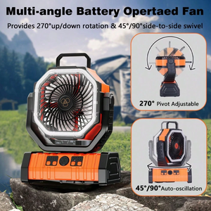 20000mAh Camping Fan With <b>LED</b> Lantern Portable Air Conditioner Rechargeable Battery Operated Tent Fan - Product Image 4