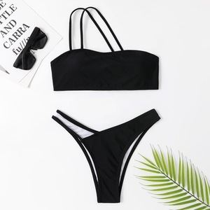 Pre-sale 2024 New European and American Sexy <b>Bikini</b> Swimsuit Solid Color Two-Piece <b>Bikini</b> Swimwear - Product Image 4