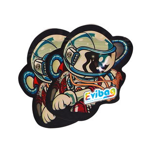 Bolsa de plástico Mylar impresa personalizada a prueba de olores con forma de troquelado, bolsa de embalaje holográfica de almacenamiento con sello resellable con cremallera - Product Image 3