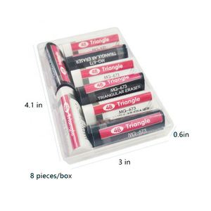Hihooa Paquete de 8 Lápices Negros y Blancos 4B Triangulares para Niños, Borradores al por Mayor con Patrones de Animales y Frutas, Hechos de Goma TPR y Plástico - Product Image 4