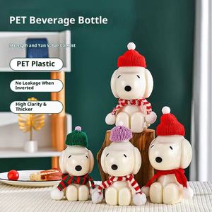 Botella de Jugo/Té con Leche con Diseño de Cachorro de Dibujos Animados, 350ml/500ml, Desechable, PET, Apta para Lavavajillas, con Pajita y Tapa, Aislamiento Térmico, Venta Directa - Product Image 5